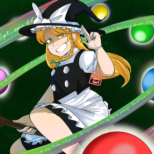 Marisa Kirisame artwork based on her boss appearance in the doujin game Mystical Chain